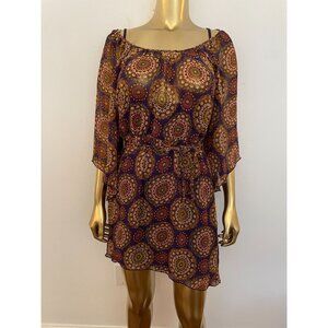 6 Degrees Purple Slip Dress & Boho Print Chiffon Dress - S Hippicore Tweecore Y2